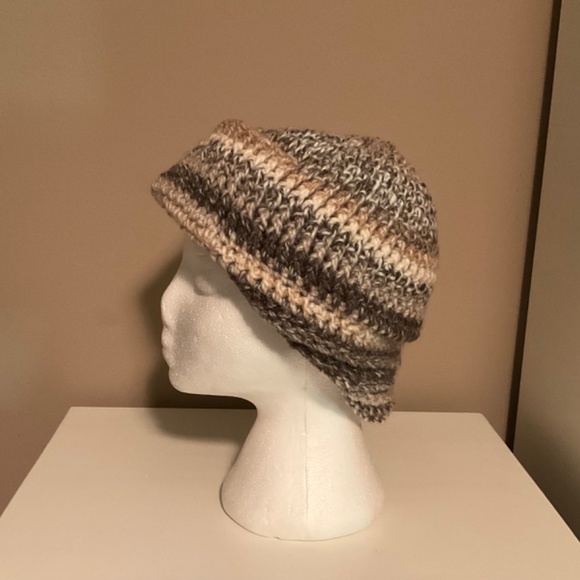 Crocheted ladies new handmade hat variegated brown main image 5